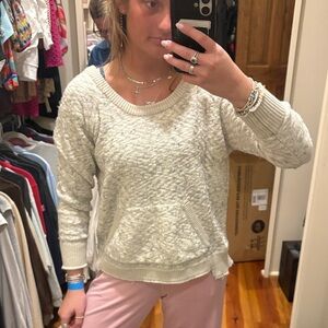 Free People Textured Cream Sweater